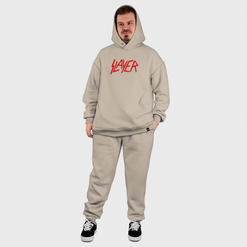 Мужской костюм oversize хлопок Slayer, цвет миндальный - фото 8