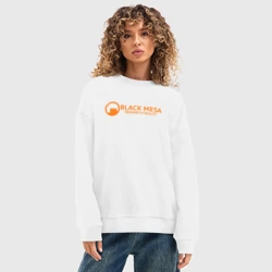 Женский свитшот oversize без начеса хлопок Half-life black Mesa - фото 2