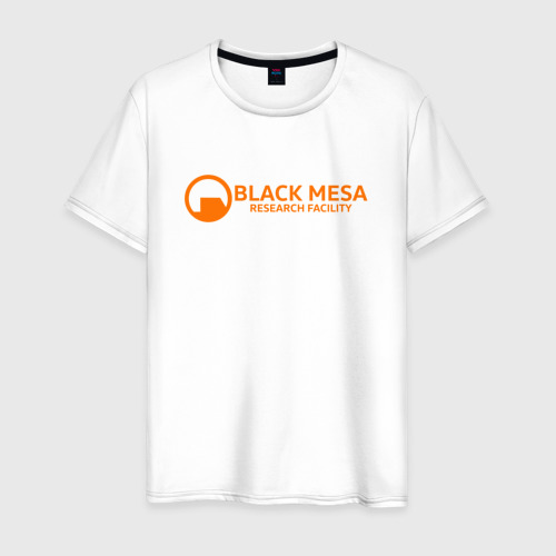 Мужская футболка из хлопка с принтом Half-life black Mesa, вид спереди №1