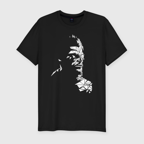 Мужская приталенная футболка из хлопка с принтом Deus Ex, вид спереди №1