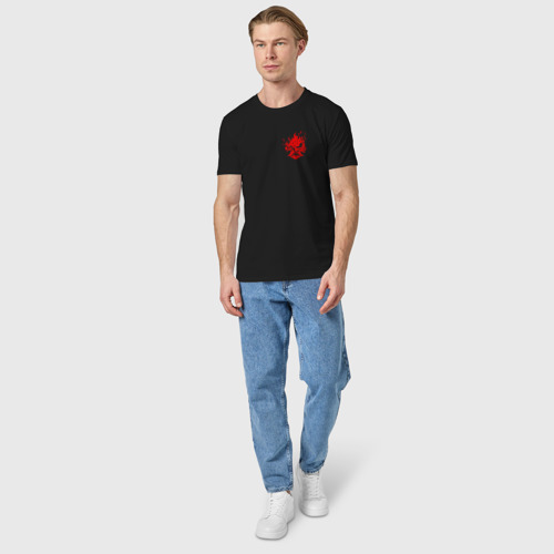 Мужская футболка хлопок CYBERPUNK 2077, цвет черный - фото 5