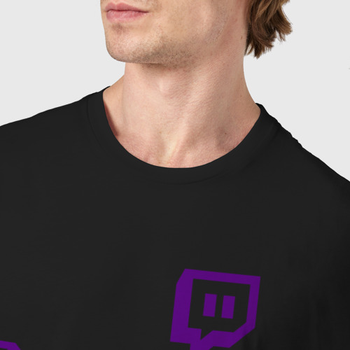 Мужская футболка хлопок Twitch, цвет черный - фото 6