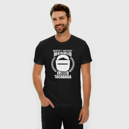 Мужская футболка хлопок Slim LORD TACHANKA | ЛОРД ТАЧАНКА, цвет черный - фото 3
