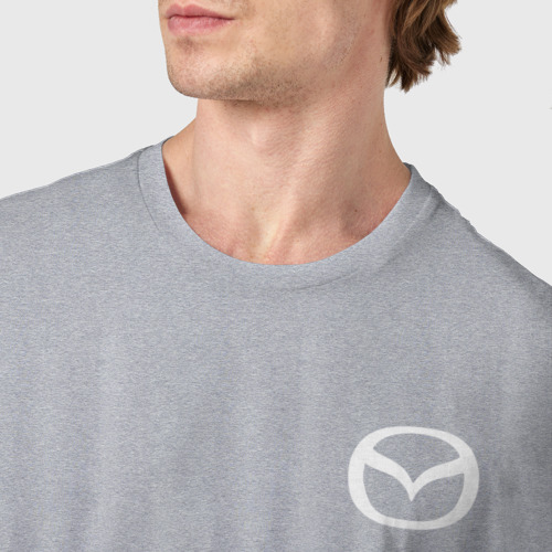 Мужская футболка хлопок Mazda, цвет меланж - фото 6