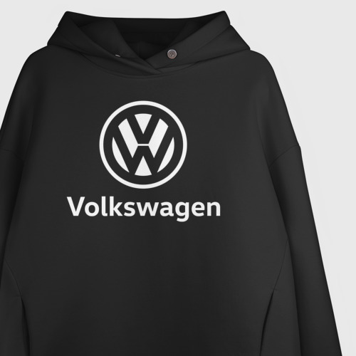 Женское худи Oversize хлопок Volkswagen, цвет черный - фото 3