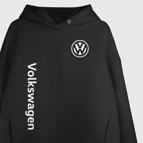 Женское худи Oversize хлопок Volkswagen, цвет черный - фото 3