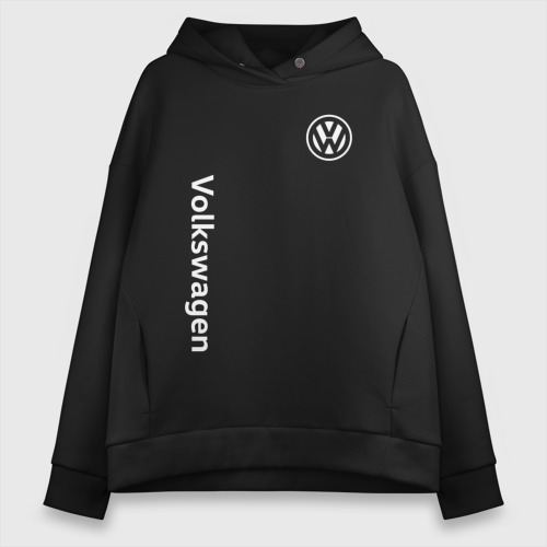 Женское худи Oversize хлопок Volkswagen, цвет черный