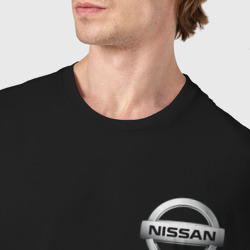 Футболка с принтом Nissan для мужчины, вид на модели спереди №4. Цвет основы: черный
