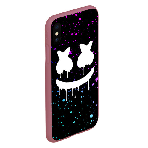 Чехол для iPhone XS Max матовый Marshmello Melt, цвет малиновый - фото 3