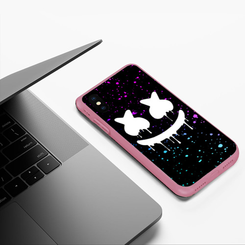 Чехол для iPhone XS Max матовый Marshmello Melt, цвет малиновый - фото 5