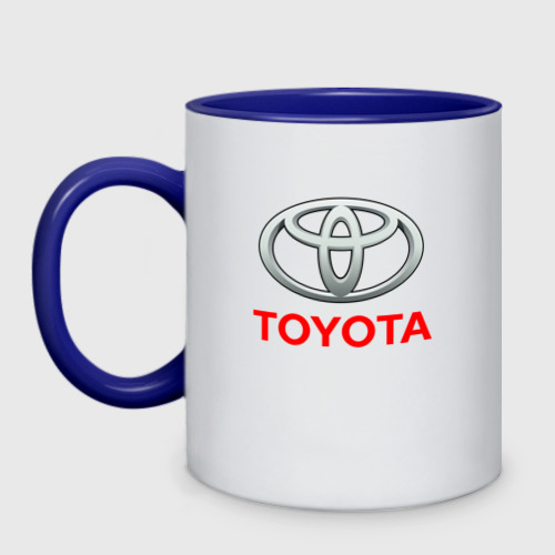 Кружка двухцветная Toyota, цвет белый + синий