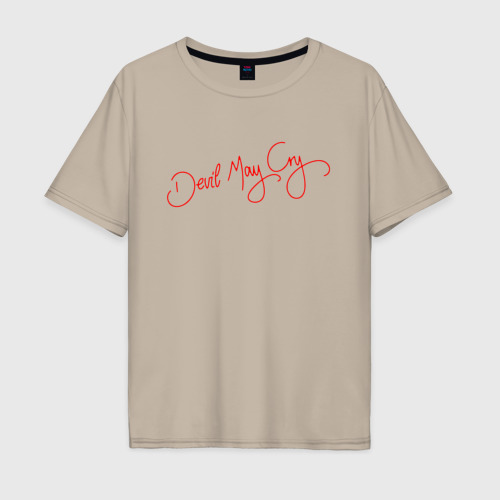 Мужская футболка хлопок Oversize Devil May Cry, цвет миндальный