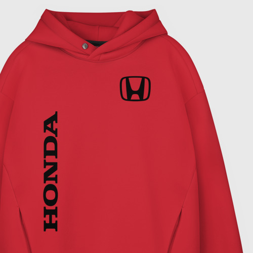 Мужское худи Oversize хлопок Honda, цвет красный - фото 4