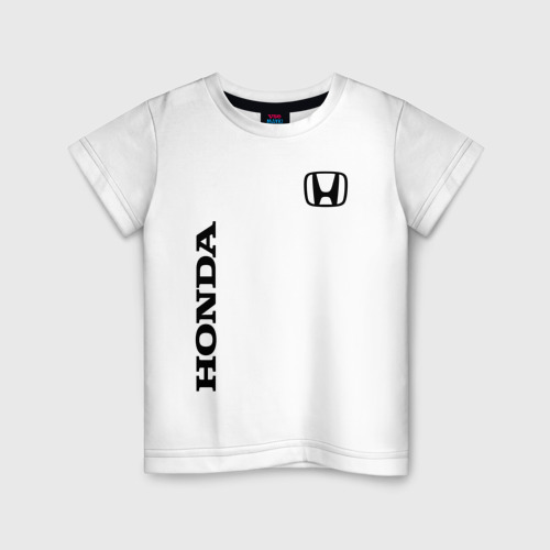 Детская футболка хлопок с принтом HONDA, вид спереди #2