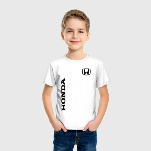 Детская футболка хлопок с принтом HONDA, фото на моделе #1
