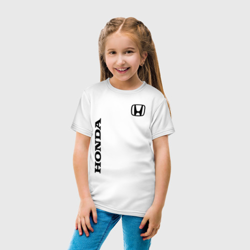 Детская футболка хлопок с принтом HONDA, вид сбоку #3