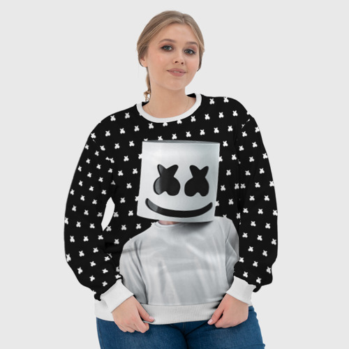 Женский свитшот 3D MARSHMELLO Black, цвет 3D печать - фото 6