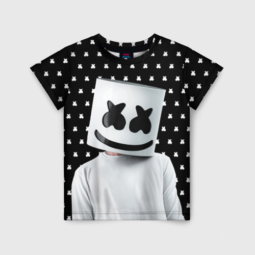 Детская футболка 3D MARSHMELLO Black, цвет 3D печать