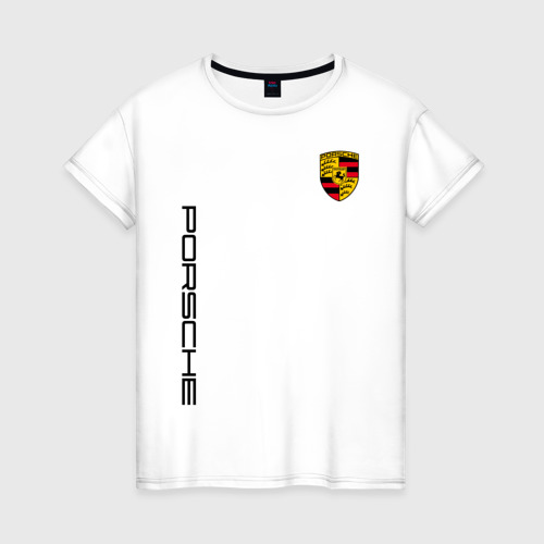 Женская футболка хлопок Porsche, цвет белый