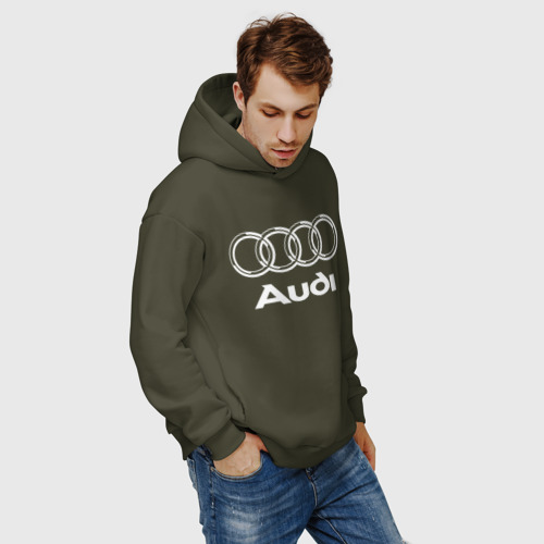 Мужское худи Oversize хлопок Audi, цвет хаки - фото 7