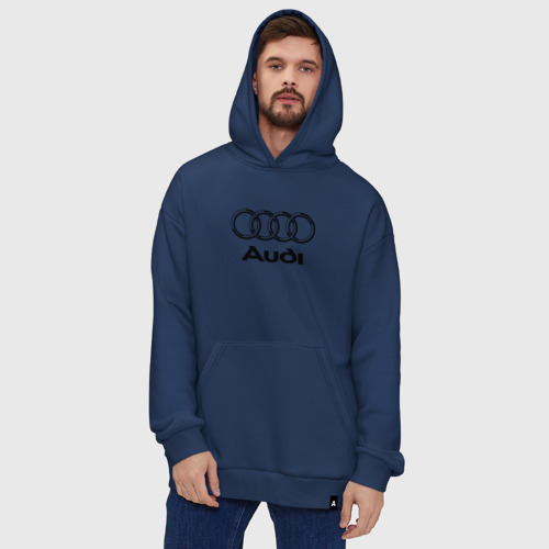 Худи SuperOversize хлопок Audi Ауди, цвет темно-синий - фото 5