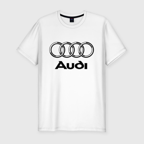Мужская футболка хлопок Slim Audi Ауди, цвет белый
