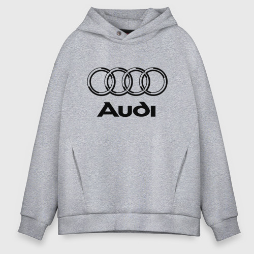 Мужское худи Oversize хлопок Audi Ауди, цвет меланж