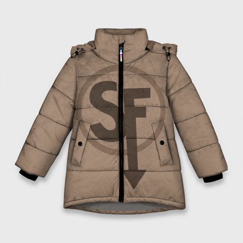 Зимняя куртка для девочек 3D Sally face - Ларри, цвет светло-серый