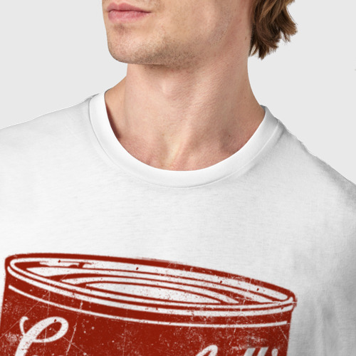 Мужская футболка хлопок Банка с супом Кэмпбелл, цвет белый - фото 6
