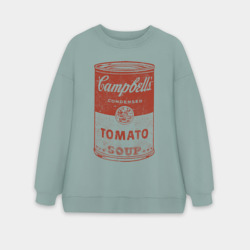 Женский свитшот oversize без начеса хлопок Банка с супом Кэмпбелл