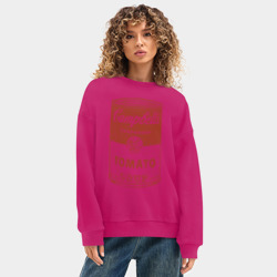 Женский свитшот oversize без начеса хлопок Банка с супом Кэмпбелл - фото 2