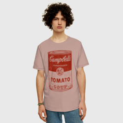 Мужская футболка хлопок Oversize Банка с супом Кэмпбелл - фото 2