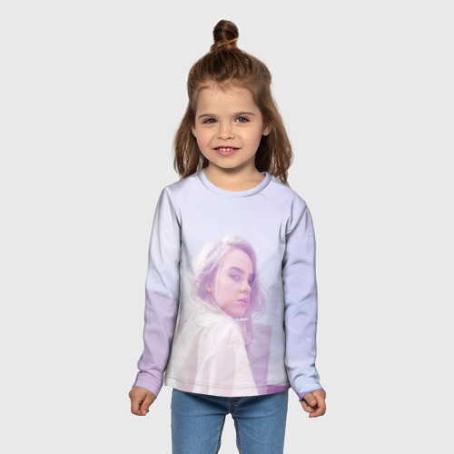 Детский лонгслив 3D Pink Billie Eilish, цвет 3D печать - фото 5