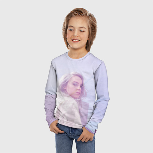 Детский лонгслив 3D Pink Billie Eilish, цвет 3D печать - фото 3