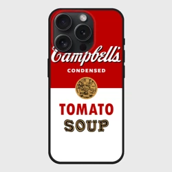 Чехол силиконовый для Apple iPhone 15 Pro Мax матовый Банка с супом Кэмпбелл