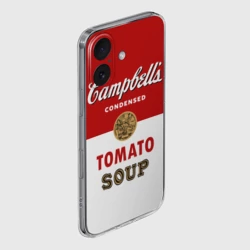 Чехол для iPhone 16 силиконовый с защитой камеры Банка с супом Кэмпбелл - фото 2