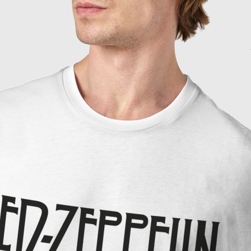 Мужская футболка хлопок Led Zeppelin, цвет белый - фото 6