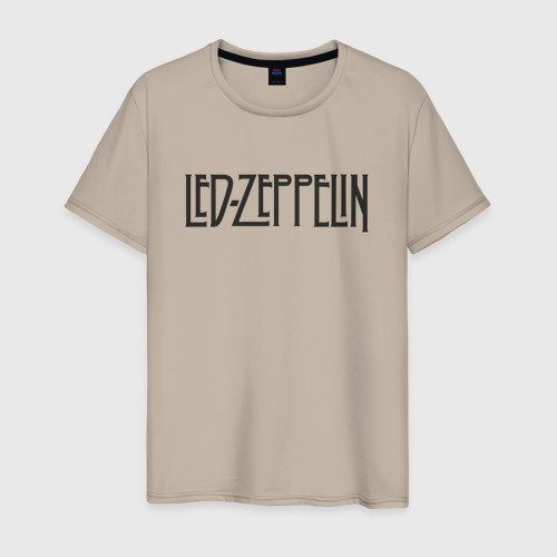 Мужская футболка хлопок Led Zeppelin, цвет миндальный