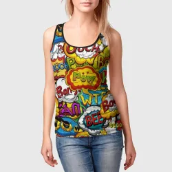 Женская майка 3D Звуки комиксов - фото 2