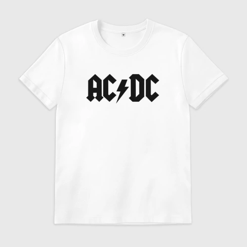 Мужская футболка хлопок с принтом AC/DC, вид спереди #2
