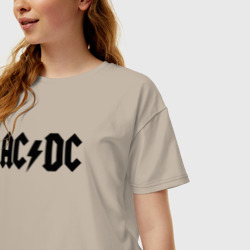 Женская футболка хлопок Oversize AC/DC - фото 2