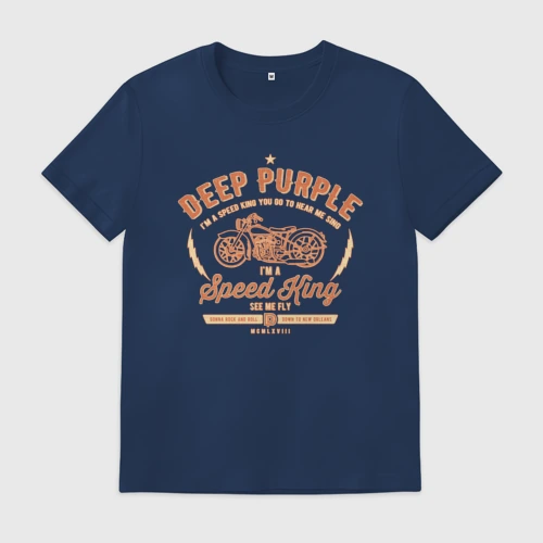 Мужская футболка хлопок с принтом Deep Purple, вид спереди #2