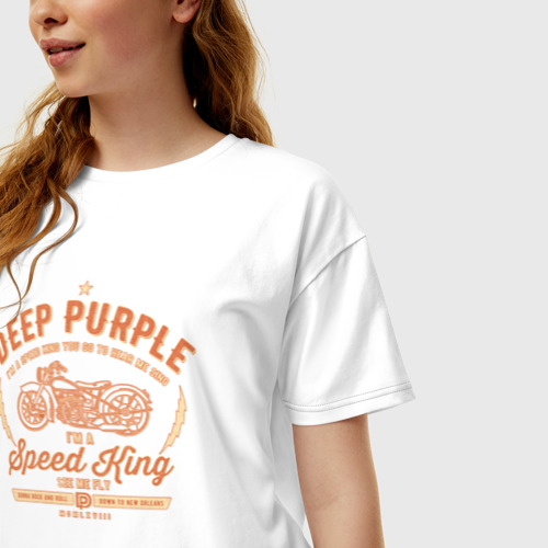 Женская футболка хлопок Oversize Deep Purple, цвет белый - фото 3