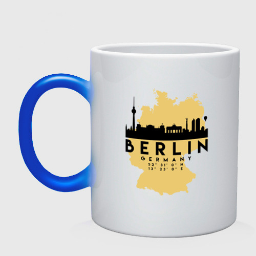 Кружка хамелеон с принтом Берлин - Германия, вид спереди #2