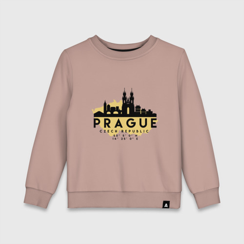 Детский свитшот хлопок Прага - Чехия, цвет пыльно-розовый