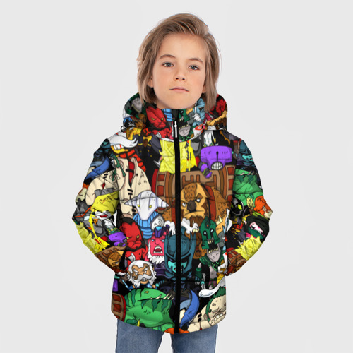 Зимняя куртка для мальчиков 3D Дота 2, цвет светло-серый - фото 3