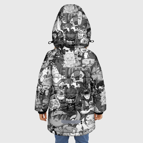 Зимняя куртка для девочек 3D Дота 2, цвет светло-серый - фото 4
