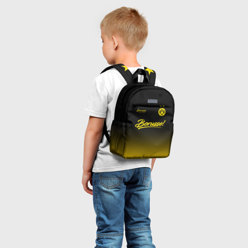 Детский рюкзак 3D с принтом Боруссия Дортмунд, фото на моделе #1