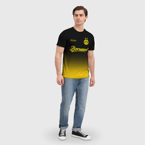 Мужская футболка 3D с принтом Боруссия Дортмунд, вид сбоку #3
