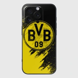 Чехол для iPhone 16 Pro силиконовый с защитой камеры Боруссия Дортмунд